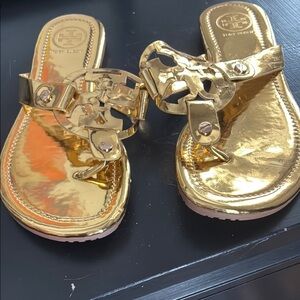 Tory Burch Miller Metallic Gold Flip-Flops